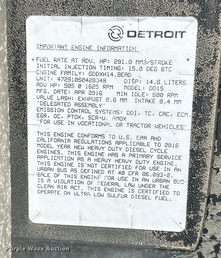 image for item LR9469 2017 Freightliner Cascadia semi truck