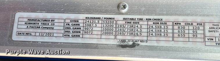 image for item NQ9754 2022 Kenworth W900 semi truck