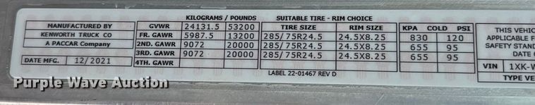 image for item NQ9756 2022 Kenworth W900 semi truck