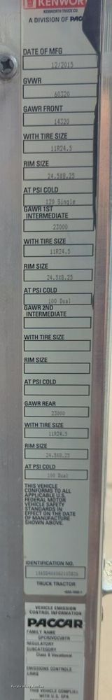 image for item NW9664 2016 Kenworth T800 semi truck