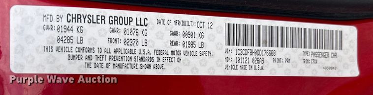 image for item DO6681 2013 Dodge Dart 