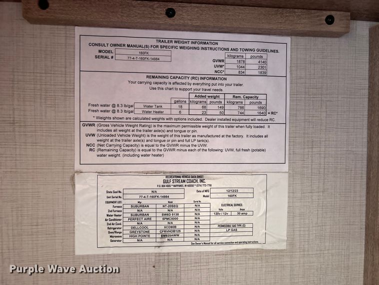 image for item DO7455 2024 Gulf Stream Trail Boss camper