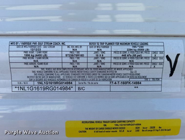 image for item DO7455 2024 Gulf Stream Trail Boss camper