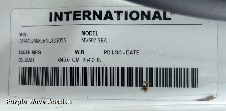 image for item DO7462 2022 International  MV607 truck cab and chassis