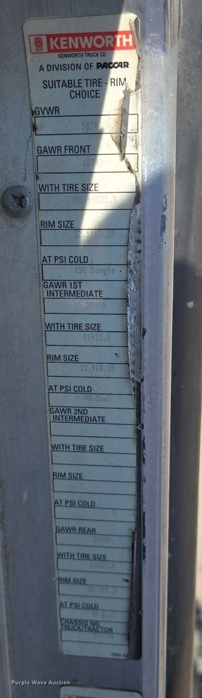 image for item DT7758 2010 Kenworth T800 truck cab and chassis