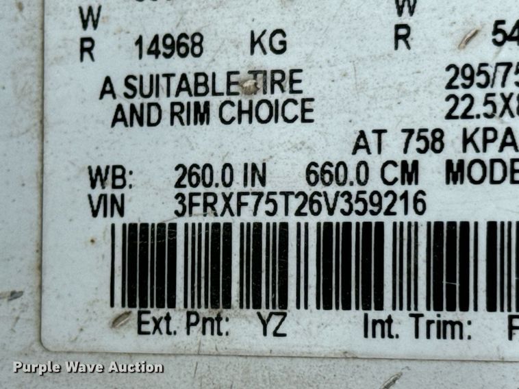 image for item DX1128 2006 Ford F750 Super Duty XL flatbed truck