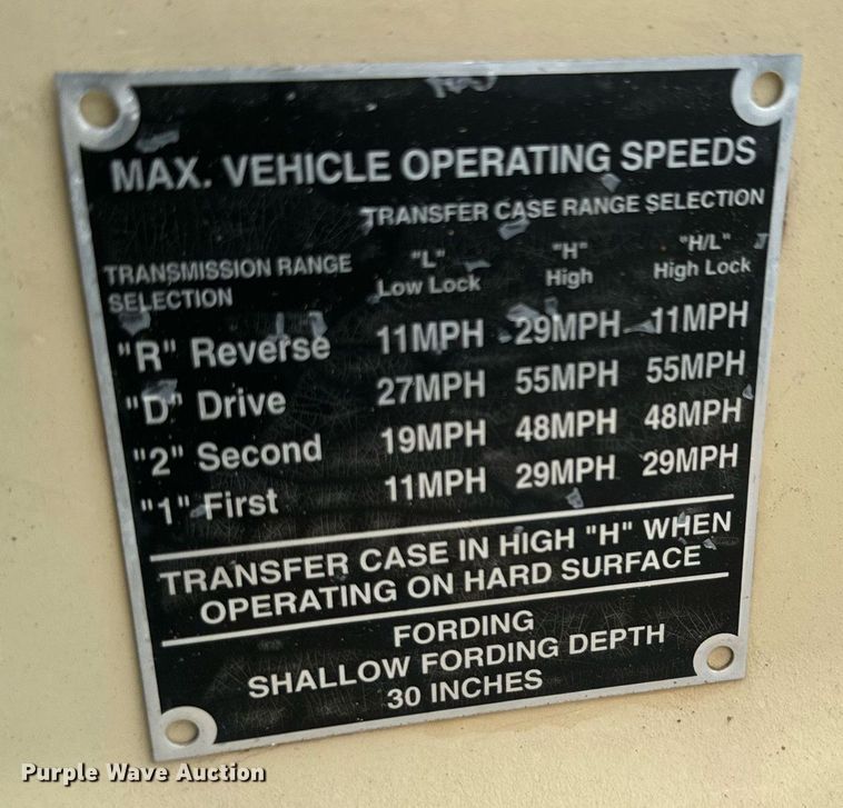 image for item DX1193 2009 AM General M1097R1 HMMWV SUV