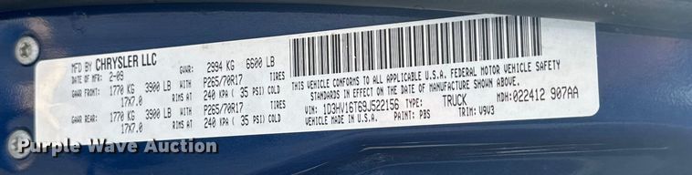 image for item DX3573 2009 Dodge Ram 1500 pickup truck