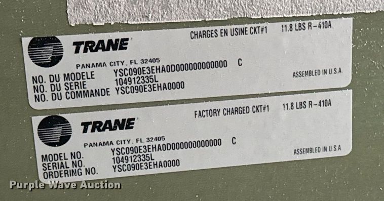 image for item EE7583 Trane YSC090E3EHA0D0 AC unit