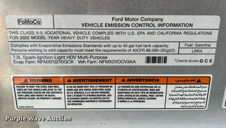 image for item EG0759 2022 Ford F59 delivery van