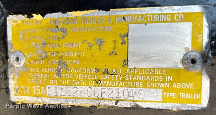 image for item EG0997 1982 American Trailers equipment trailer