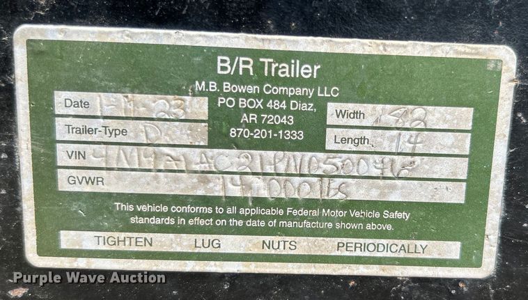 image for item EG0998 2023 B/R Trailer dump trailer