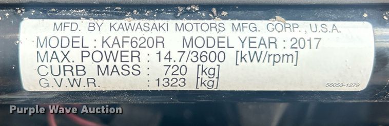 image for item EG1005 2017 Kawasaki  Mule 4010 utility vehicle