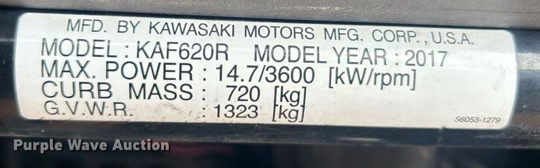 image for item EG1006 2017 Kawasaki  Mule 4010 utility vehicle