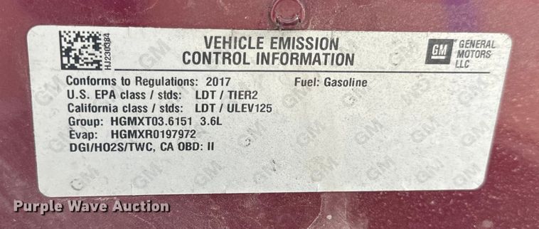 image for item EH7003 2017 Chevrolet Traverse LT SUV