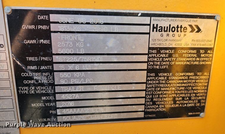 image for item EI8276 2016 Haulotte 4527A boom lift