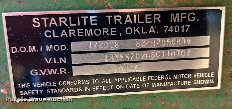 image for item EI8308 2008 Starlite Trailers  utility trailer
