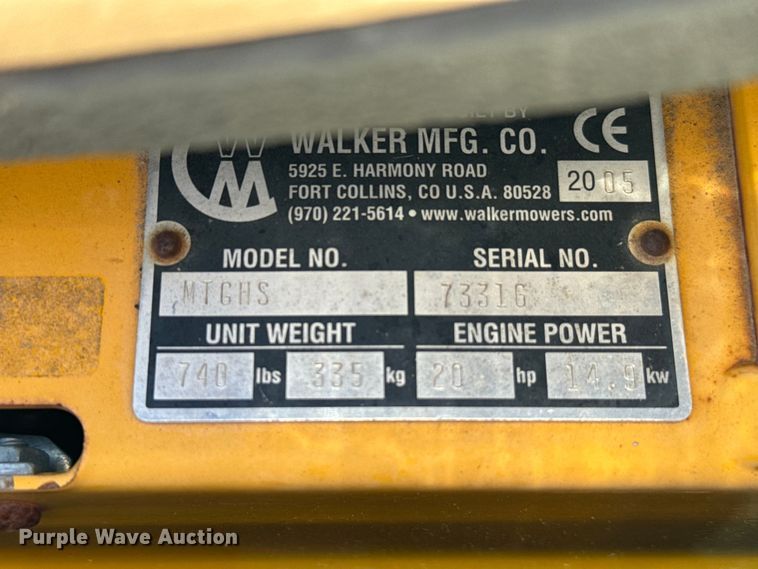 image for item EJ0487 Walker MTGHS ZTR lawn mower