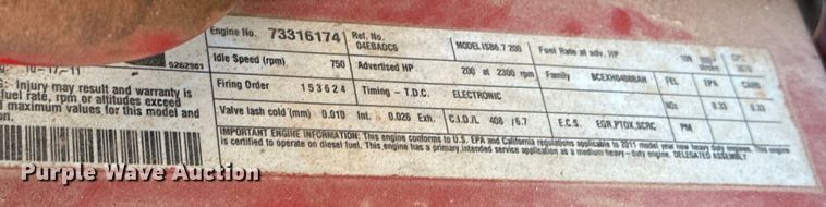 image for item EJ8896 2011 Ford F650 flatbed truck