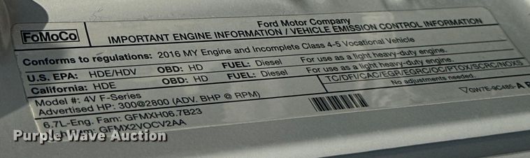 image for item EJ8943 2016 Ford F550 SuperCab utility / service truck 