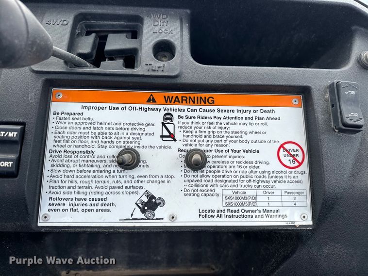 image for item EJ8949 2021 Honda Pioneer 1000 utility vehicle