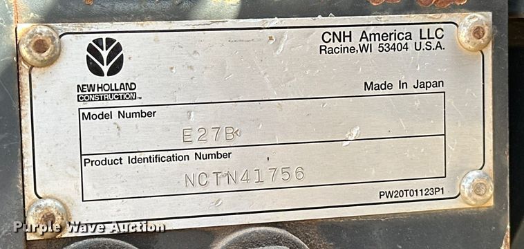 image for item EJ8955 2012 New Holland  E27B mini excavator