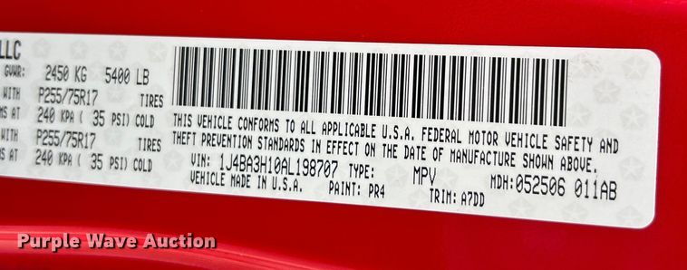 image for item EK3255 2010 Jeep Wrangler SUV