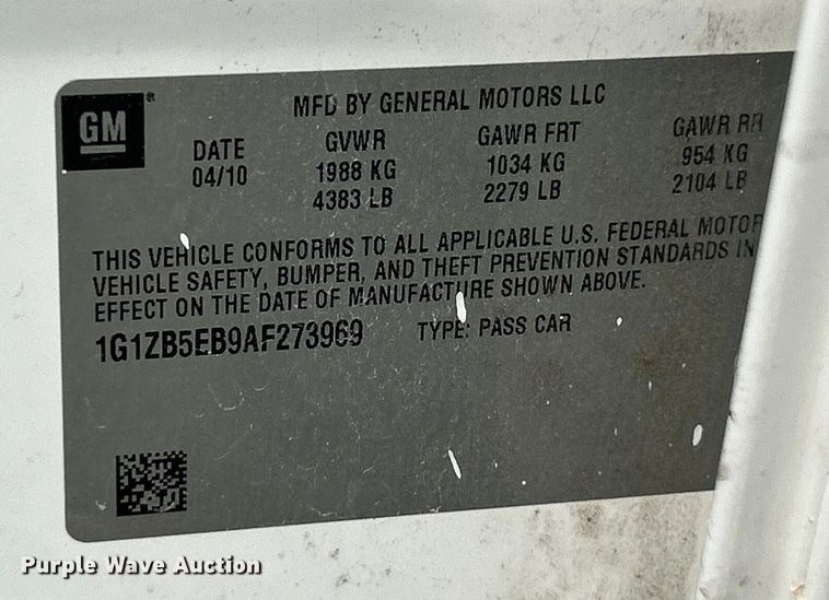 image for item EK3256 2010 Chevrolet  Malibu  