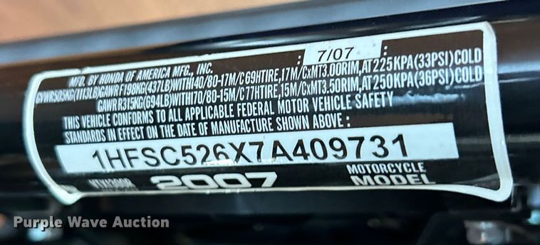 image for item EK3258 2007 Honda  1300 motorcycle