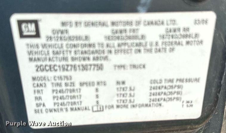 image for item IE9056 2006 Chevrolet  Silverado 1500 Ext. Cab pickup truck