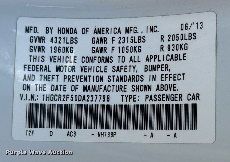 image for item MV9084 2013 Honda Accord Sport 