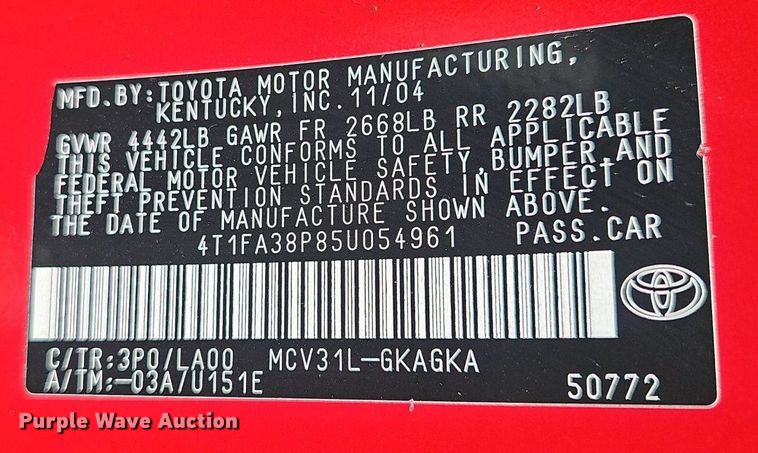 image for item NX9050 2005 Toyota  Camry Solara convertible