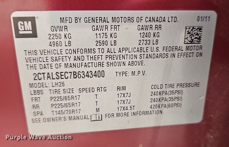 image for item NX9256 2011 GMC Terrain  SUV