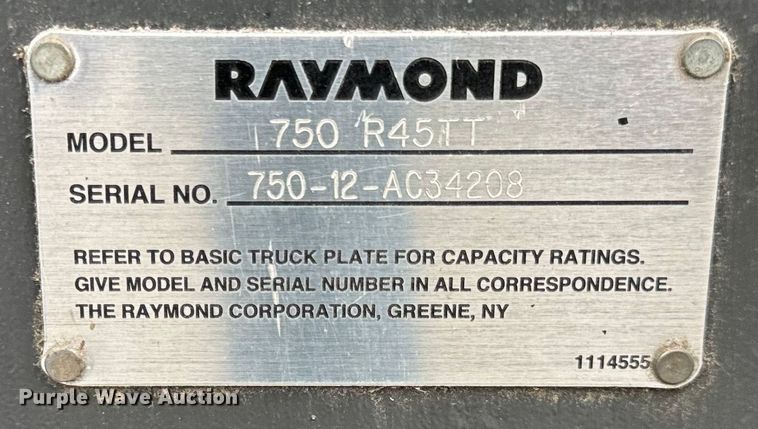 image for item DL4472 Raymond 750 R45TT forklift