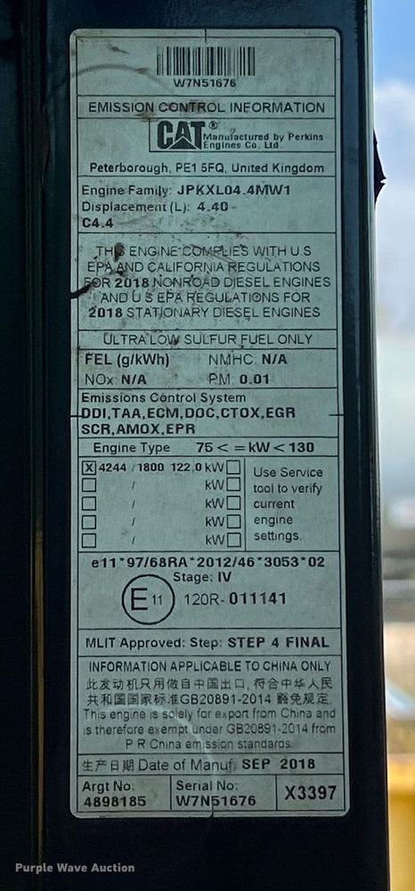 image for item DO2498 2019 Caterpillar 320 excavator