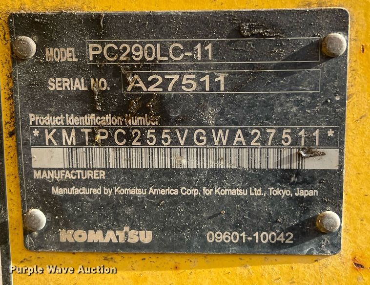 image for item DO2499 2016 Komatsu PC290LC-11 long reach excavator