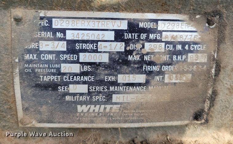 image for item DR4457 1976 Libby MEP 005A generator