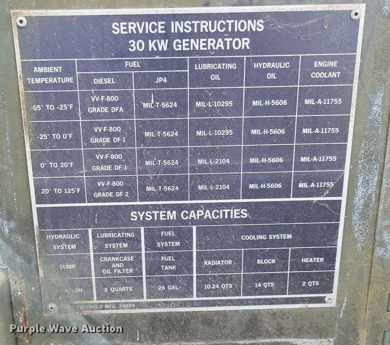 image for item DR4457 1976 Libby MEP 005A generator
