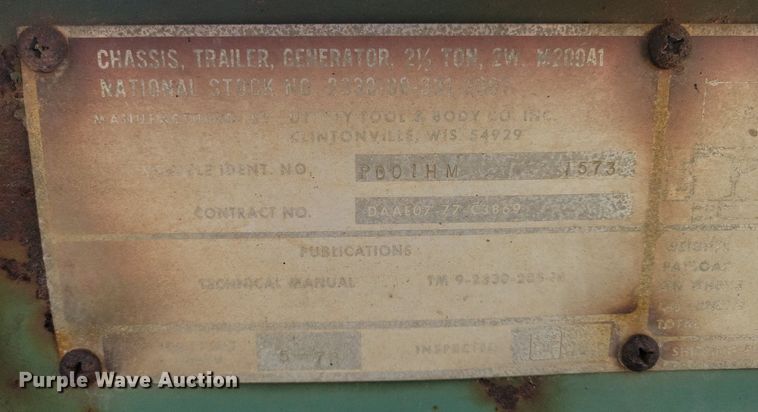 image for item DR4457 1976 Libby MEP 005A generator