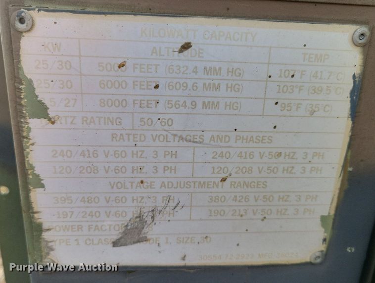 image for item DR4457 1976 Libby MEP 005A generator