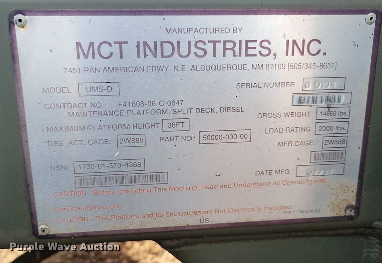 image for item DR4458 1997 MCT Industries UMS-D scissor lift