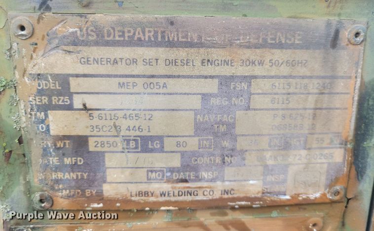 image for item DR4465 (2) 1976 Libby MEP 005A generators