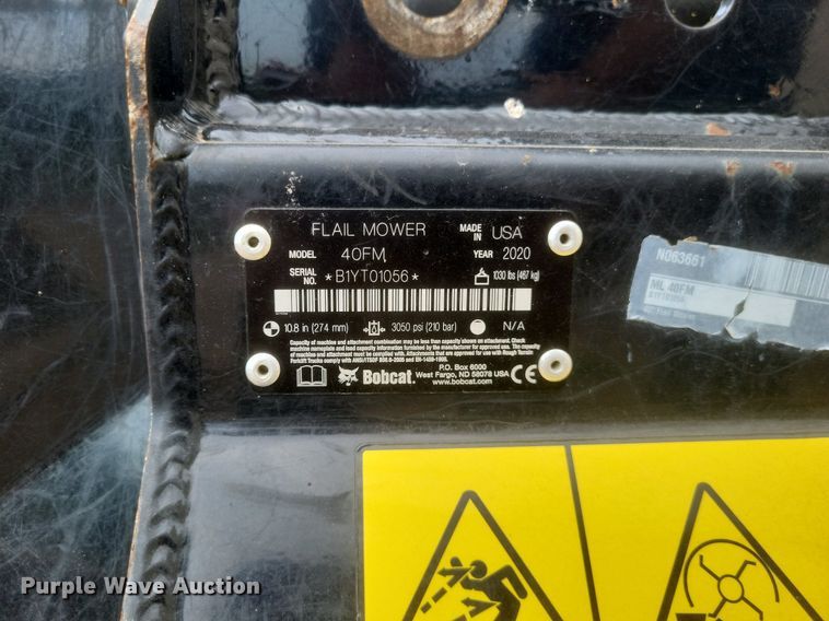 image for item DR4997 2020 Bobcat 40FM excavator flail mower