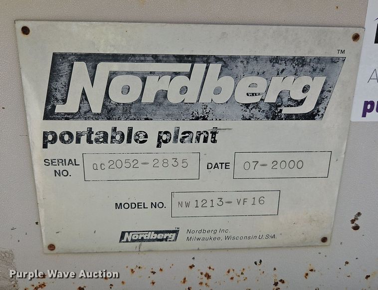 image for item DR8754 Nordberg NW1213-VF16 crushing plant