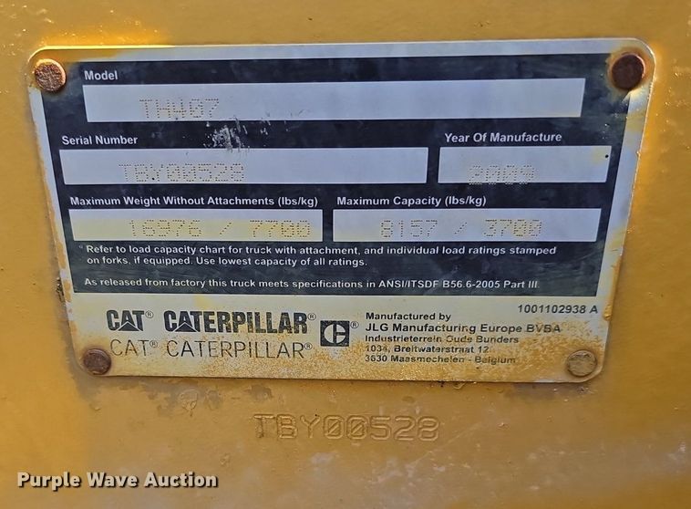 image for item DS4753 2009 Caterpillar TH407 telehandler