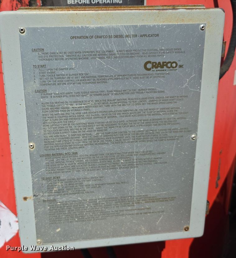 image for item DS4756 2001 Crafco Supershot SS125 melter applicator