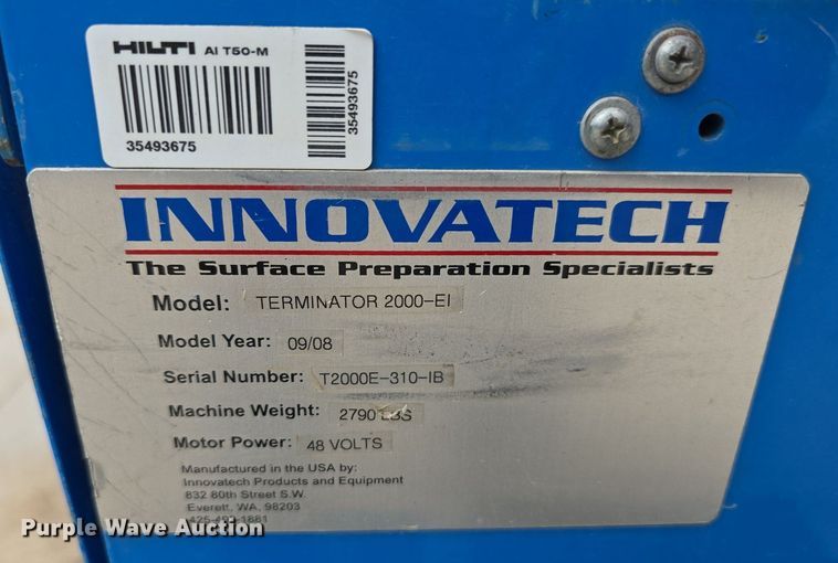 image for item DS4800 2008 Innovatech Terminator 2000-EI floor scraper