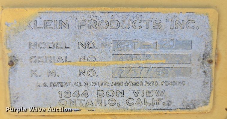 image for item DS7503 1965 Klein KPT-120 water tank