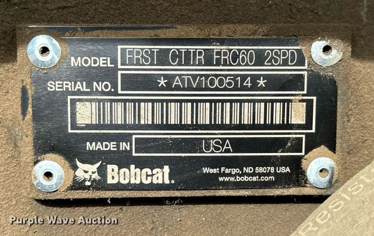 image for item DS7506 Bobcat  FRST CTTR FRC60 2SPD skid steer mulcher