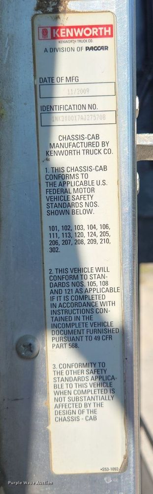 image for item DT7757 2010 Kenworth T800 dump truck